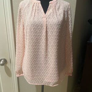 Talbots Light Pink Textured Blouse